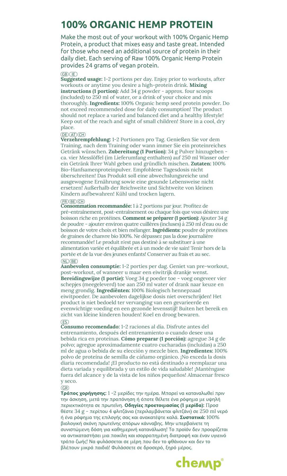 Chemp® Raw 100% Organic 510g - Image 4